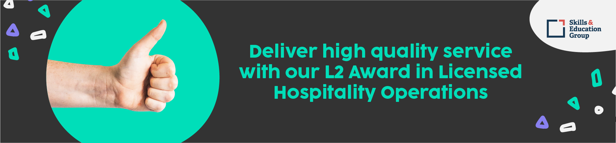 Thumbs up review. Deliver high-quality service with our Level 2 Award in Licensed Hospitality Operations.
