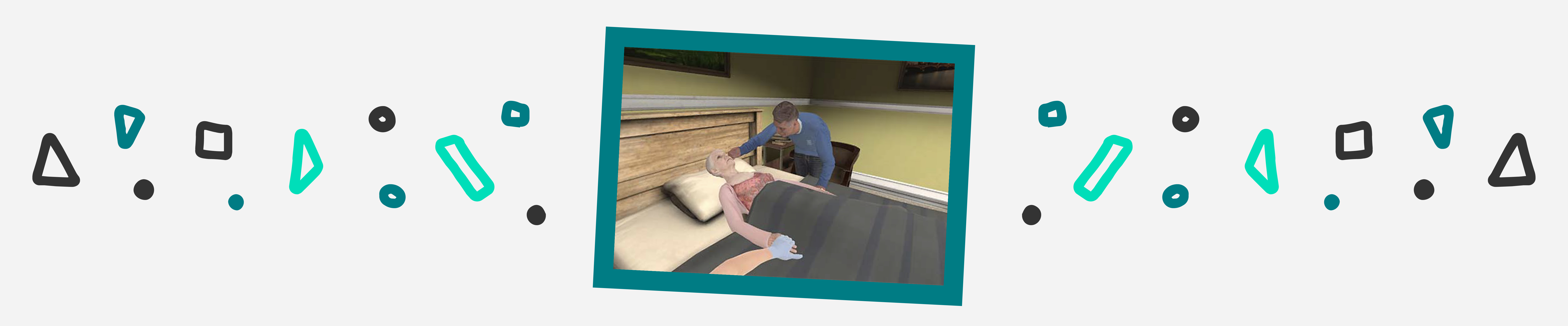 snapshot of caring for a patient in a virtual reality end of life scenario