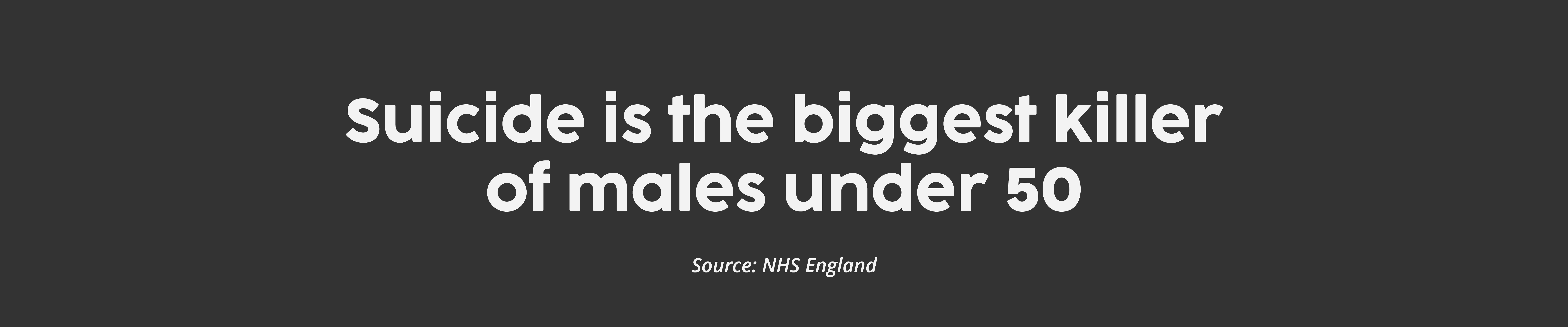 suicide is the biggest killer of males under 50- NHS England
